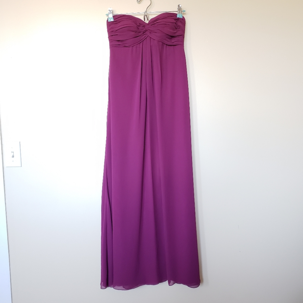 Bill Levkoff Fuschia Purple Strapless Maxi Gown Size 2